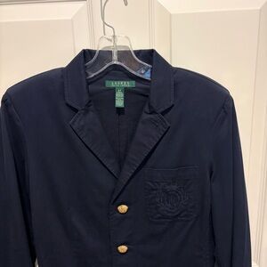 Lauren Ralph Lauren Dark Navy Blazer with Gold-Tone Buttons